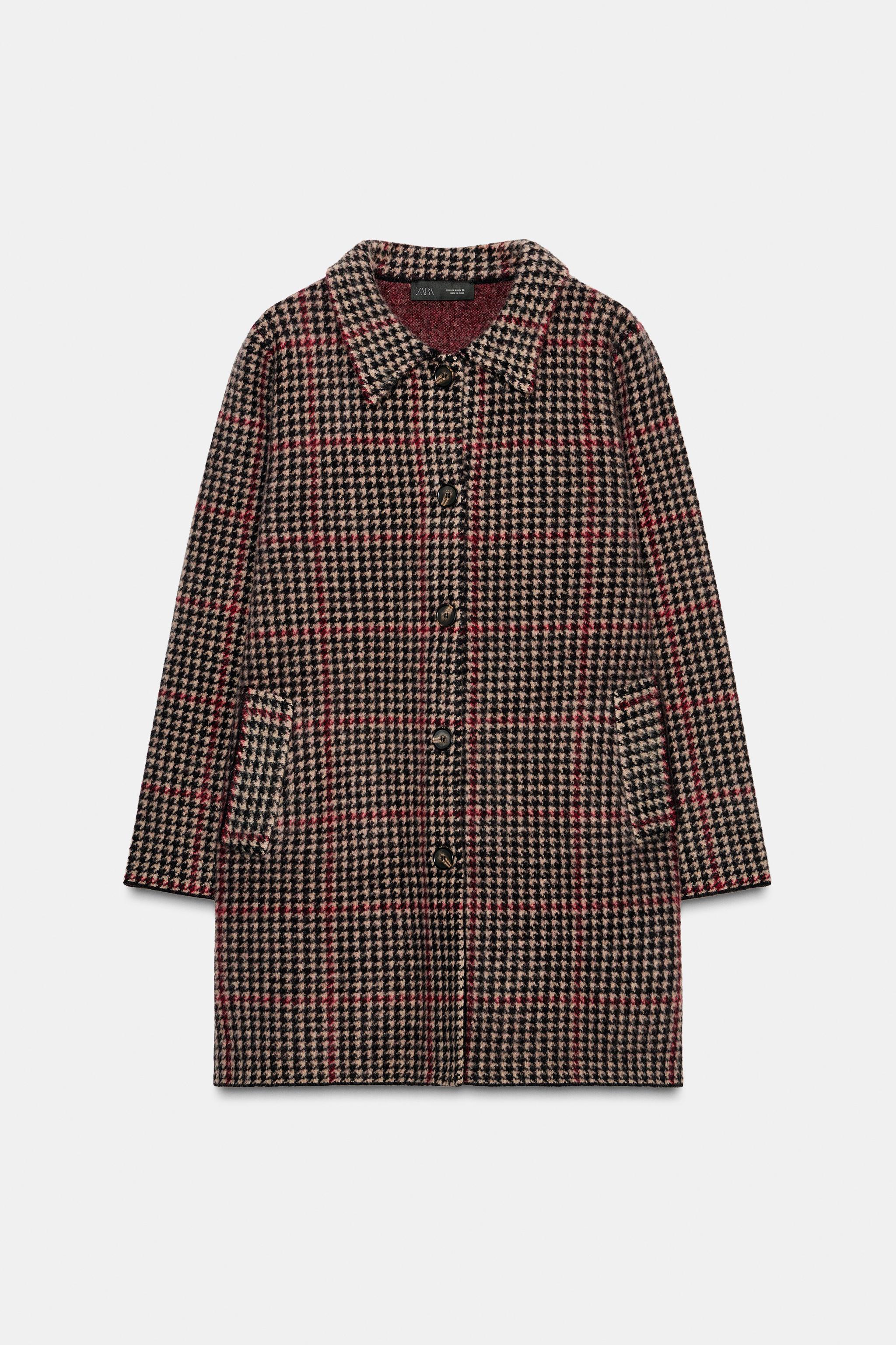 100% WOOL HOUNDSTOOTH COAT